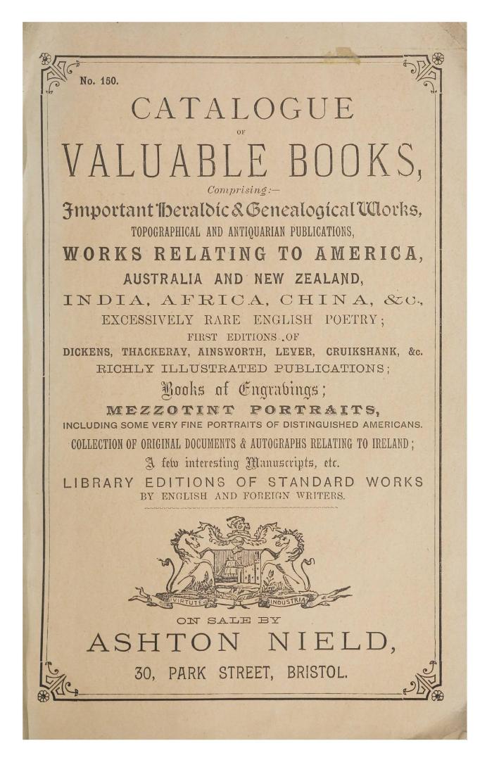 Catalogue of valuable books, comprising
