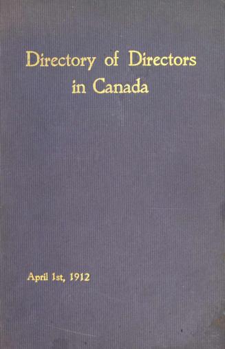 Directory of directors in Canada, 1912
