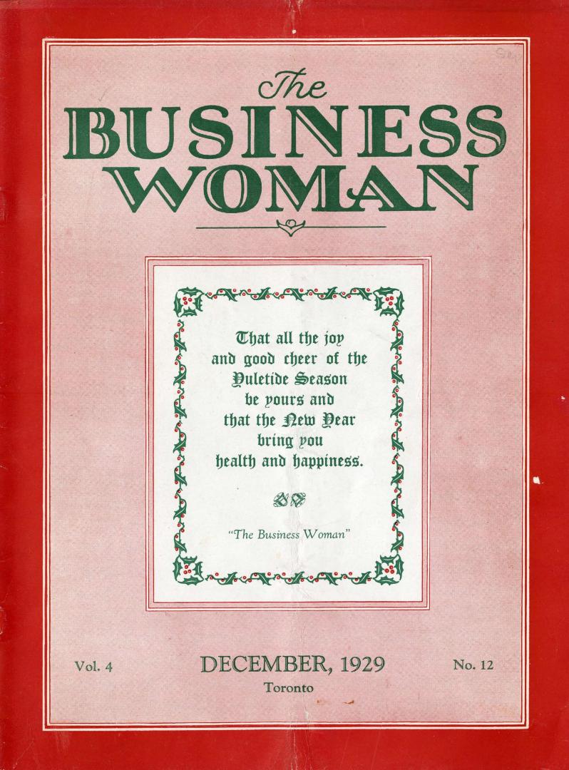 The business woman, vol. 4, no. 12 (December, 1929)