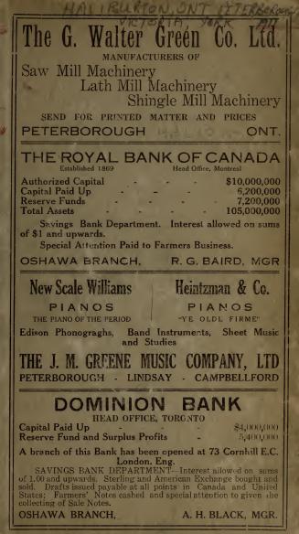 Union Publishing Company's farmers and business directory for the counties of Haliburton, Ontario, Peterborough, Victoria and York