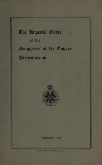 The Imperial Order of the Daughters of the Empire Preventorium