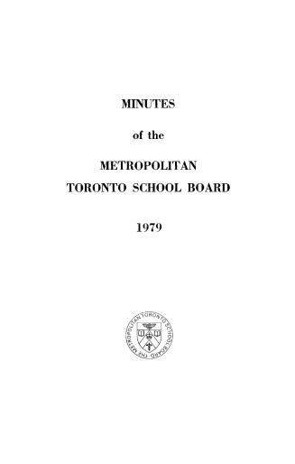 Minutes and appendix of the Metropolitan School Board, 1979