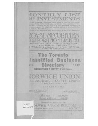 Toronto classified business directory 1912