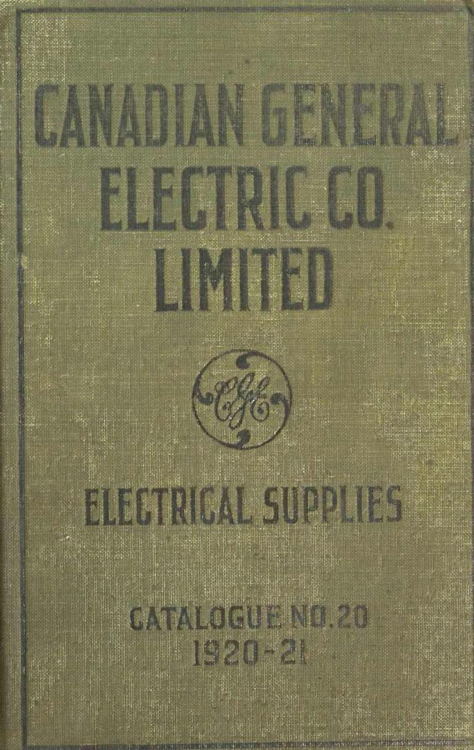 Electrical supplies : catalogue number 20, 1920-1921