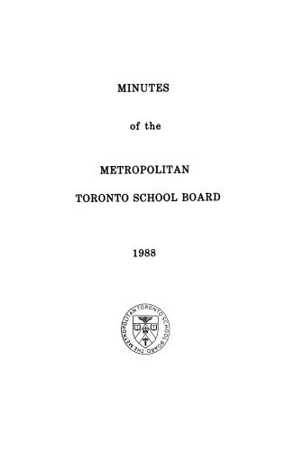 Minutes and appendix of the Metropolitan School Board, 1988