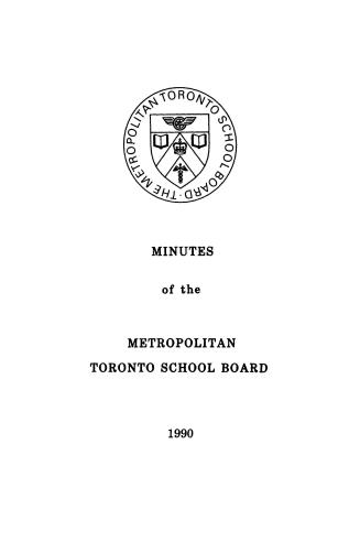 Minutes and appendix of the Metropolitan School Board, 1990