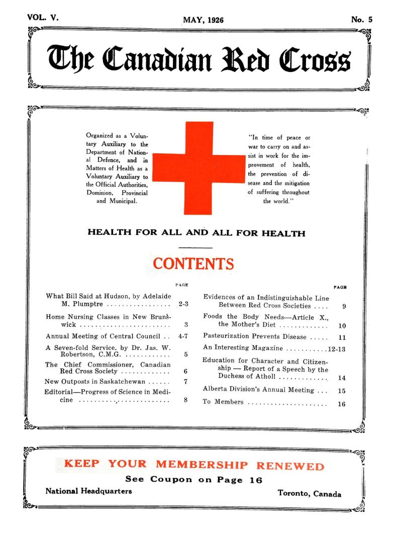 Canadian Red Cross (volume V, number 5)