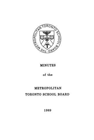 Minutes and appendix of the Metropolitan School Board, 1989