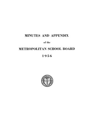 Minutes and appendix of the Metropolitan School Board, 1956