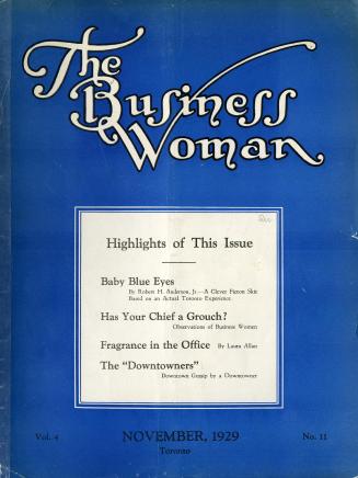 The business woman, vol. 4, no. 11 (November, 1929)