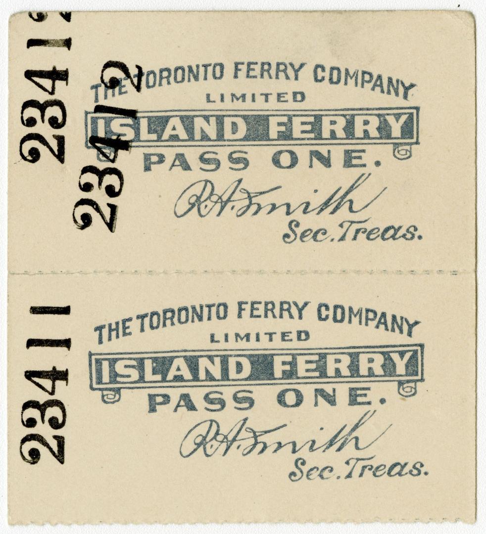 The Toronto Ferry Company Limited island ferry pass one