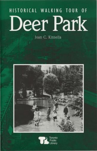 Image shows a cover page of a pamphlet Historical walking tour of Deer Park.