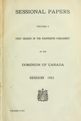 Sessional papers of the Dominion of Canada 1922