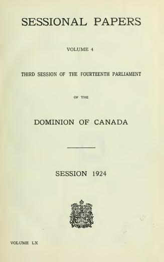 Sessional papers of the Dominion of Canada 1924