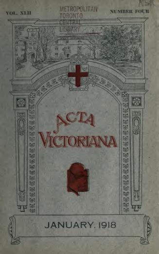 Acta Victoriana, January 1918