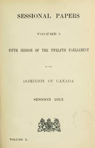 Sessional papers of the Dominion of Canada 1915