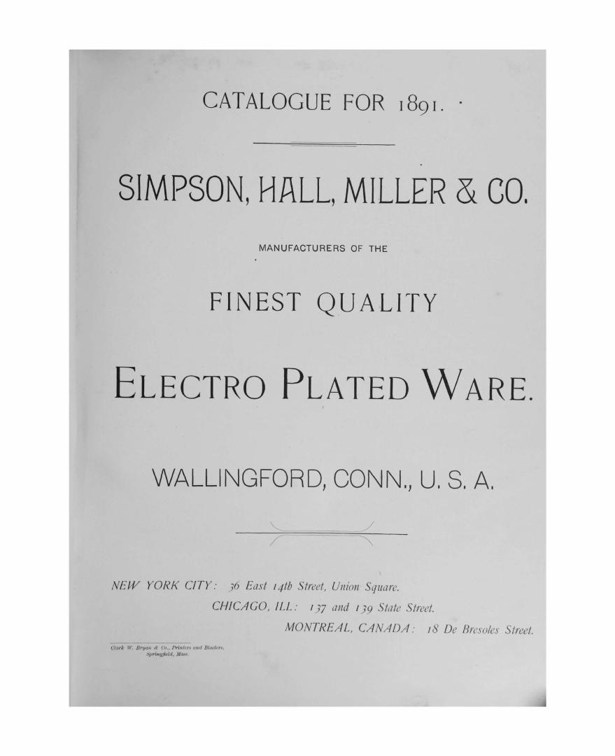 Catalogue for 1891
