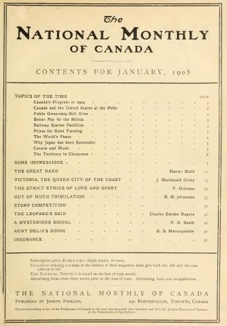 The National monthly of Canada, January 1905- June 1905