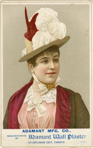 A woman wearing a light pink dress with buttons down the front and a white lacey collar with a  ...