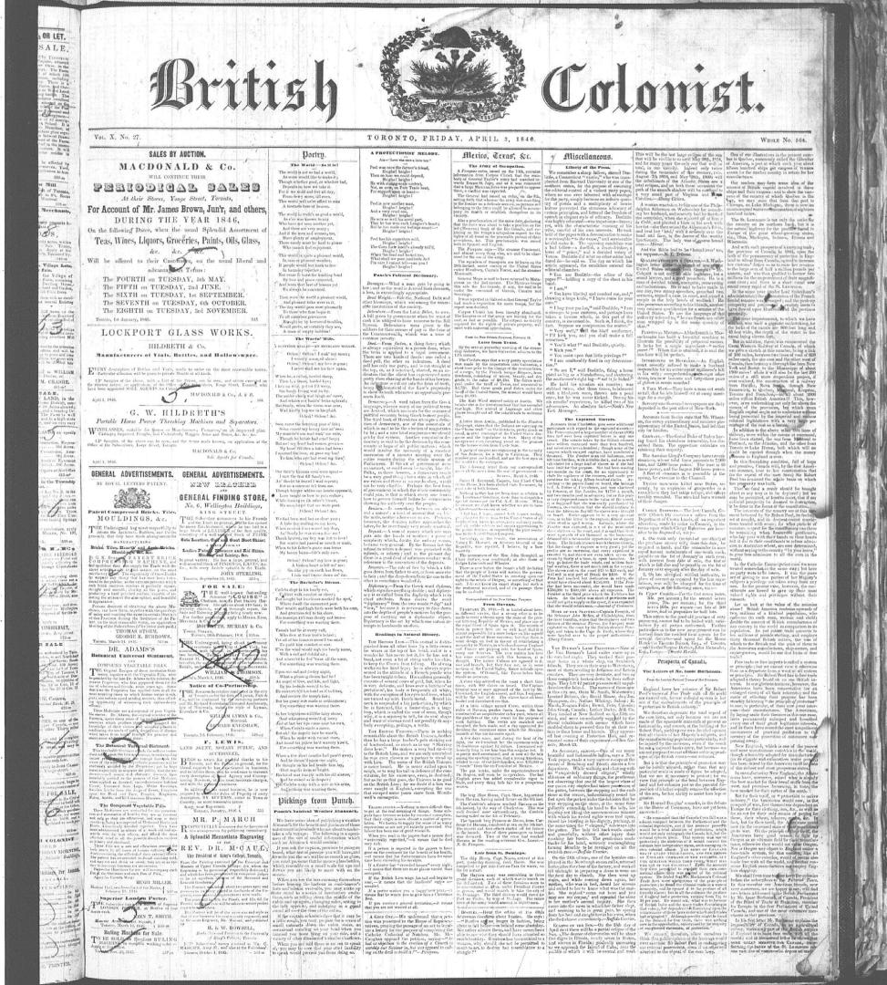 British Colonist April 03, 1846)