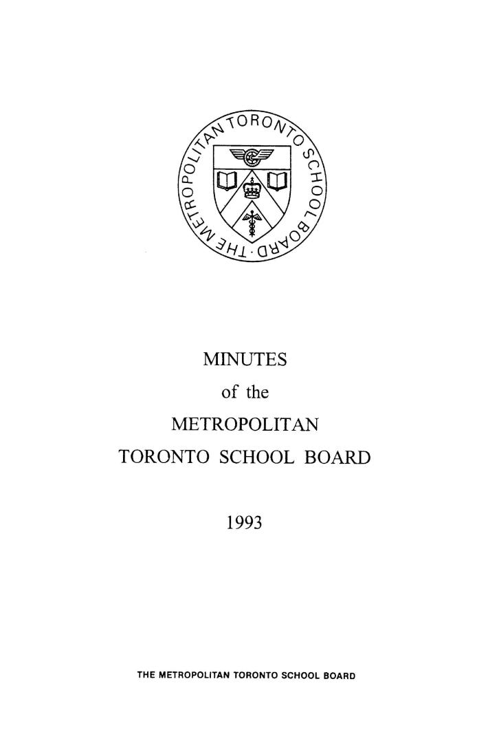 Minutes and appendix of the Metropolitan School Board, 1993