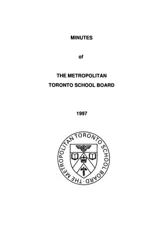 Minutes and appendix of the Metropolitan School Board, 1997