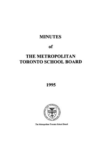 Minutes and appendix of the Metropolitan School Board, 1995