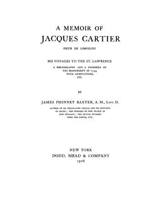 A memoir of Jacques Cartier