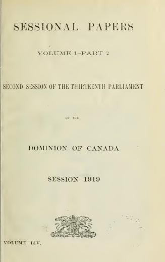 Sessional papers of the Dominion of Canada 1919