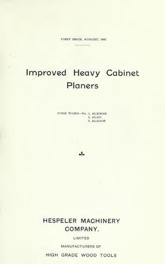 Hespeler Machinery Co. Limited : manufacturers of high grade wood tools