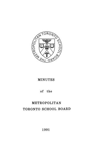 Minutes and appendix of the Metropolitan School Board, 1991
