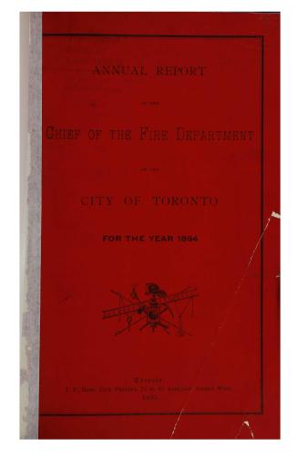 Annual report of the Chief of the fire department of the city of Toronto, 1894
