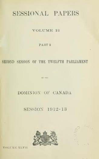 Sessional papers of the Dominion of Canada 1913