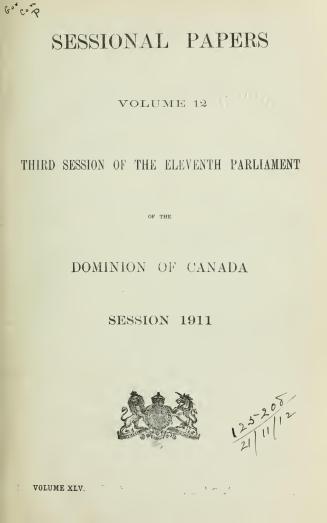 Sessional papers of the Dominion of Canada 1911