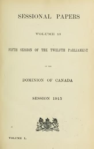 Sessional papers of the Dominion of Canada 1915