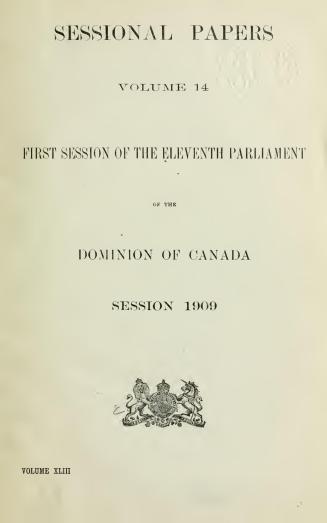Sessional papers of the Dominion of Canada 1909