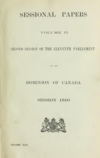 Sessional papers of the Dominion of Canada 1910