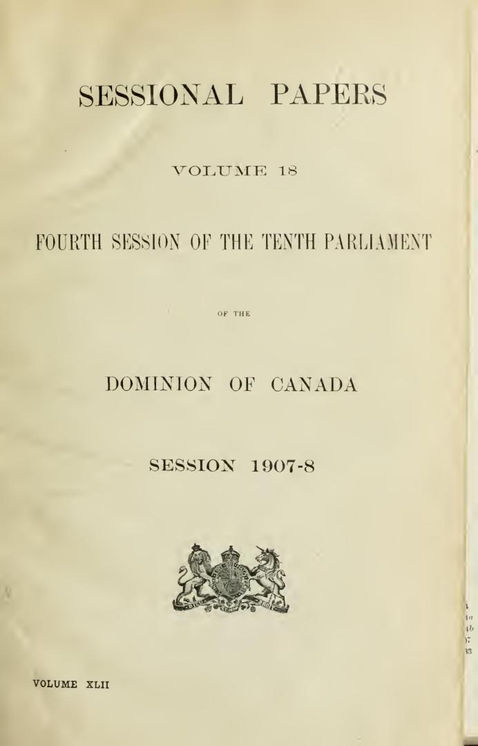 Sessional papers of the Dominion of Canada 1907-1908
