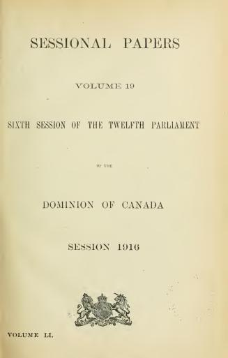 Sessional papers of the Dominion of Canada 1916