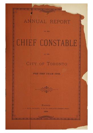 Annual report of the Toronto city constable 1889