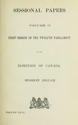 Sessional papers of the Dominion of Canada 1912