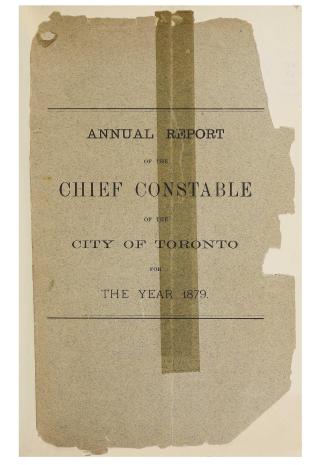Annual report of the Toronto city constable 1879