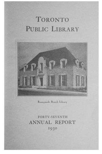 Toronto Public Library Board. Annual report 1930