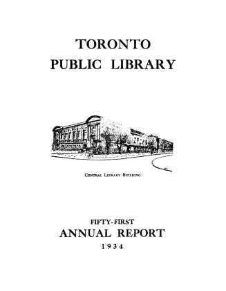 Toronto Public Library Board. Annual report 1934