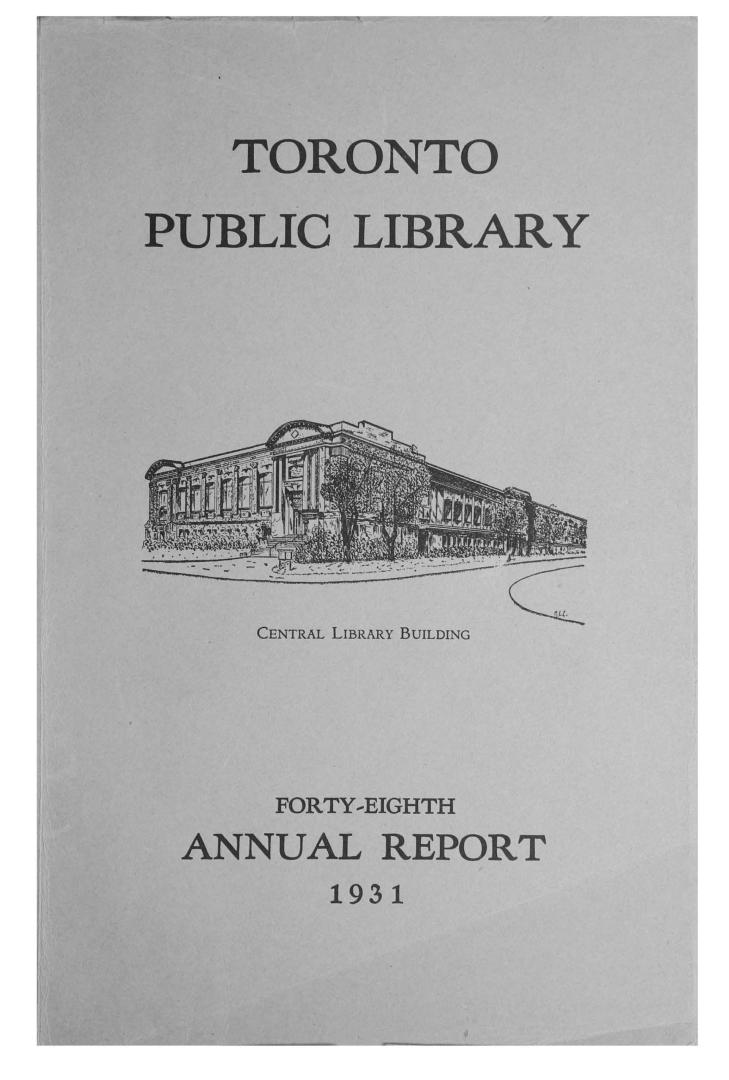Toronto Public Library Board. Annual report 1931