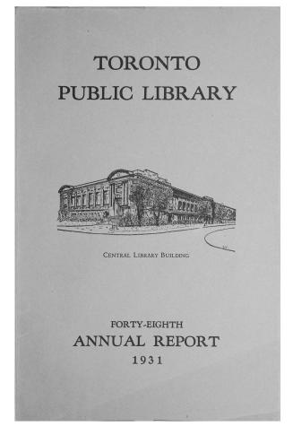 Toronto Public Library Board. Annual report 1931