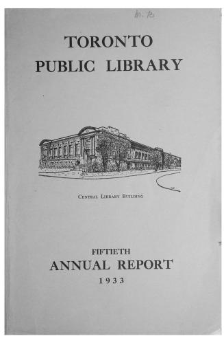 Toronto Public Library Board. Annual report 1933