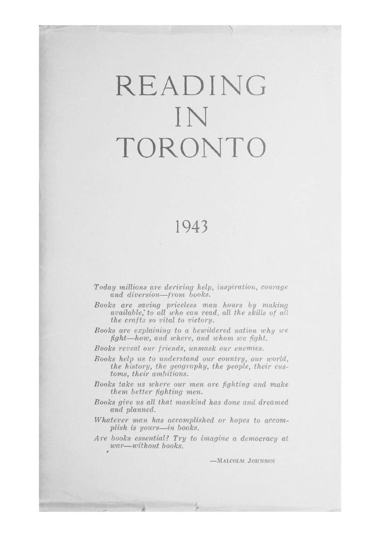 Toronto Public Library Board. Annual report 1943