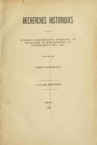 Recherches historiques