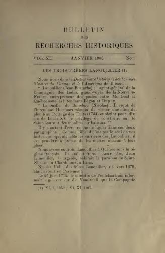 Recherches historiques